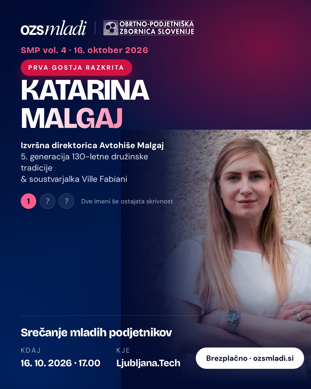 Prva gostja Srečanja mladih podjetnikov vol. 4 — Katarina Malgaj